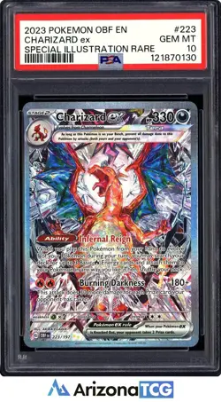 Pokemon 2023 Charizard ex 223/197 SIR Obsidian Flames GEM MINT PSA 10 - Image 1