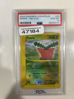 PSA 10 Hoppip Reverse Holo 83/147 Aquapolis Pokemon 2003 - POP 18 - Image 1