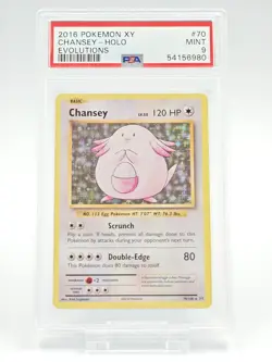 2016 POKEMON XY EVOLUTIONS #70 CHANSEY-HOLO PSA 9 - Image 1