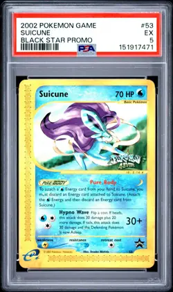2002 POKEMON GAME PROMO BLACK STAR #53 SUICUNE PSA 5 EX - Image 1