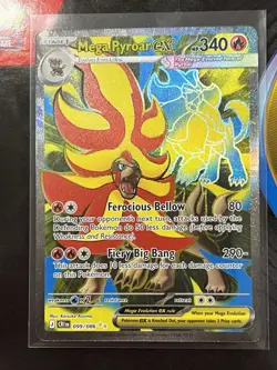 Mega Pyroar ex 099/086 Full Art Double Ultra Rare Pokemon Chaos Rising ME04 NM - Image 1