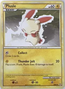 Plusle 36/95 Uncommon HGSS Unleashed Pokemon Lightly Played - Image 1