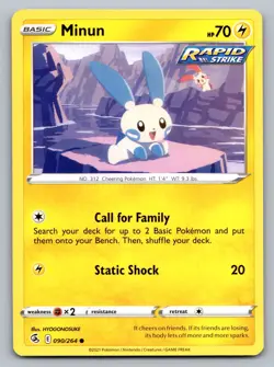 Pokemon TCG SWSH08: Fusion Strike Minun 090/264 - Image 1