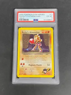 2000 Pokemon Gym Heroes Rocket's Hitmonchan Holo 011/132 PSA 6 - Image 1