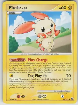 Pokemon TCG Plusle Rare Secret Wonders 36/132 - Image 1