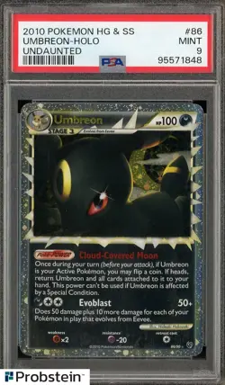 2010 Pokemon HG & SS Undaunted #86 Umbreon Holo PSA 9 MINT - Image 1