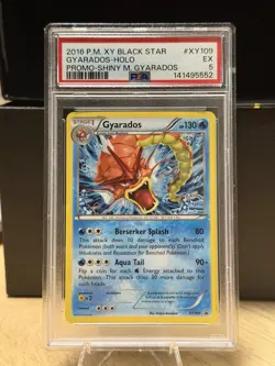 2016 Pokemon XY Black Star Promo Shiny M Gyarados #XY109 Gyarados Holo PSA 5 - Image 1