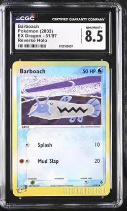 CGC 8.5 BARBOACH EX DRAGON 51 REVERSE HOLO POKEMON - Image 1