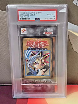 PSA 10 1999 Konami Yu-Gi-Oh! Japanese Vol. 1 SINGLE Foil Pack - Image 1