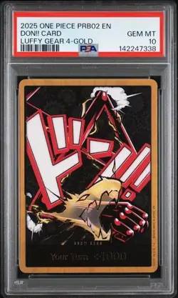 One Piece English Gold DON!! Card (Gear 4 Luffy) The Best Vol. 2 PSA 10 PRB02 - Image 1