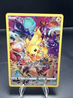 Pokemon TCG Pikachu 160/159 Crown Zenith Secret Rare Full Art Holo Card E - Image 1