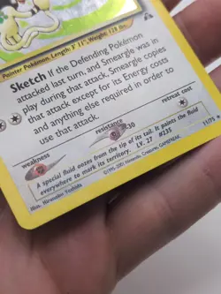 Pokemon TCG Smeargle Holo Rare Card 11/75 Neo Discovery - Image 4
