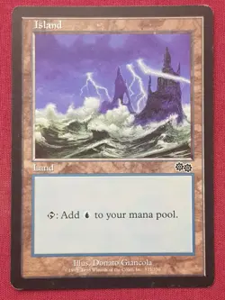 Magic The Gathering URZA'S SAGA ISLAND 335 land card MTG - Image 1