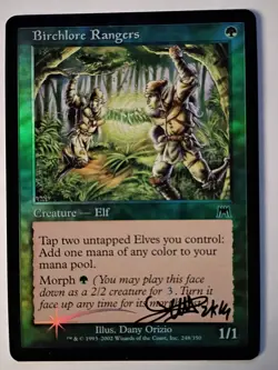 Magic The Gathering - 1x Signed Foil Birchlore Rangers (mtg) Onslaught - Image 1