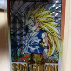 Dragon Ball GT Card Special Son Goku Double Sided Kira Card NO93 Used - Image 4
