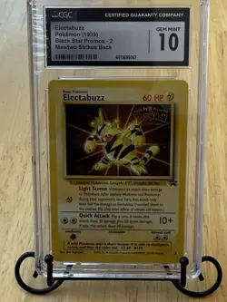 CGC 10 GEM MINT Electabuzz # 2 WB Movie WOTC Black Star PROMO Pokemon Card - Image 1