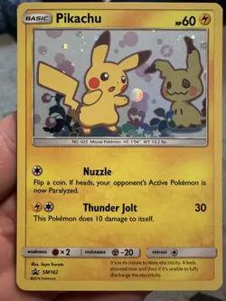 2019 Pokemon SM Black Star Promo #SM162 Pikachu Holo Card - Image 1