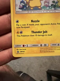 2019 Pokemon SM Black Star Promo #SM162 Pikachu Holo Card - Image 3