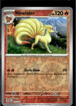 Pokemon Ninetales 027/167 Twilight Masquerade Reverse Holo Common 2 Card Lot - Image 1