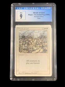 1994 Magic: The Gathering - Revised(3rd) - WRATH OF GOD - Rare - CGC MINT 9 - Image 1