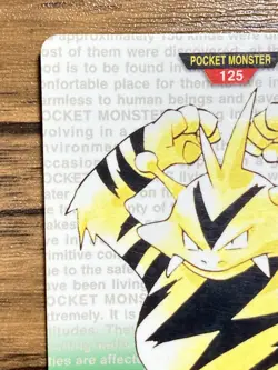 Pokemon Carddass Card Electabuzz No.125 Bandai Pocket Monsters Green ver. 1996 - Image 3