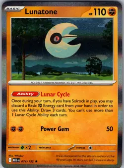 Lunatone 074/132 Rare Mega Evolution Pokemon Holo Near Mint - Image 1