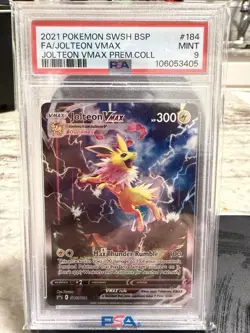 Pokemon 2021 Premium Collection Jolteon VMAX Black Star Promo SWSH184 Mint PSA 9 - Image 1