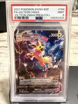 Pokemon 2021 Premium Collection Jolteon VMAX Black Star Promo SWSH184 Mint PSA 9 - Image 2