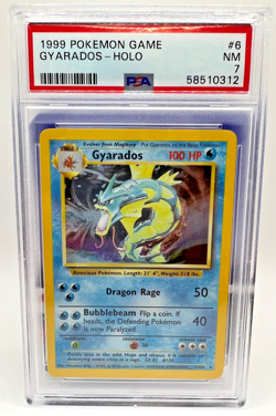 1999 POKEMON BASE SET UNLIMITED #6 GYARADOS-HOLO PSA 7 - Image 1