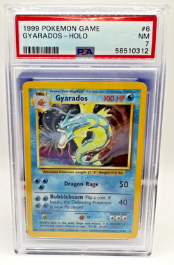1999 POKEMON BASE SET UNLIMITED #6 GYARADOS-HOLO PSA 7 - Image 2