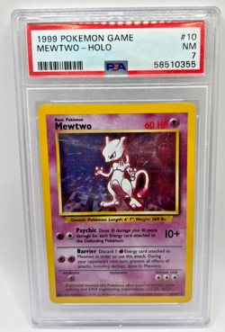 Mewtwo Holo - 10/102 - Pokemon - Base Set Unlimited - *PSA 7* - Image 2