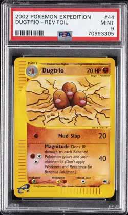 2002 POKEMON EXPEDITION #44 DUGTRIO-REVERSE FOIL PSA 9 - Image 1