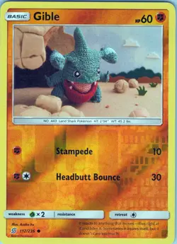 Gible 122/236 Common - Pokemon TCG SM: Unified Minds - Reverse Holo (NM) - Image 1