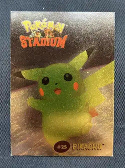2000 Pokemon Promo Danone Shiny Stadium Tip #7 Pikachu Holo Gold Foil - MP - Image 1