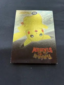 2000 Pokemon Promo Danone Shiny Stadium Tip #7 Pikachu Holo Gold Foil - MP - Image 5
