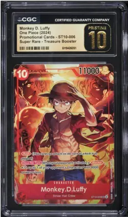 One Piece Promo Monkey.D.Luffy Treasure Booster ST10-006 CGC PRISTINE 10 PERFECT - Image 1