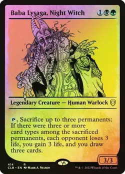 NM Showcase Foil Baba Lysaga, Night Witch, MTG, Baldur's Gate, Magic, 414 - Image 1