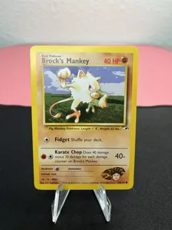 Brock's Mankey 068/132 Pokemon Gym Heroes - Vintage Trading Card - Image 1