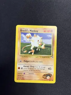 Brock's Mankey 068/132 Pokemon Gym Heroes - Vintage Trading Card - Image 4