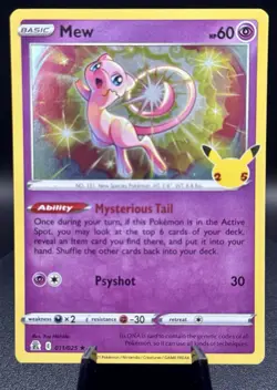Mew 011/025 Holo 25th Anniversary Celebrations Promo Pokemon Card NM/M - Image 1