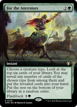 For the Ancestors Extended Art Commander Masters NM MTG - Image 1