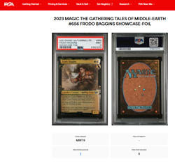 MTG Magic the Gathering Lord of the Rings Foil Frodo Baggins PSA 9 None Higher - Image 3