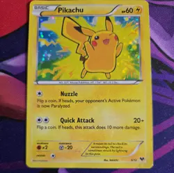 Pokemon Pikachu TCG Holo Foil Card McDonald's Promo 5/12 MP. small crease - Image 1