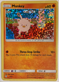 Mankey Holo 8/12 McDonald's Promo 2019 HP/DMG Pokemon TCG - Image 1