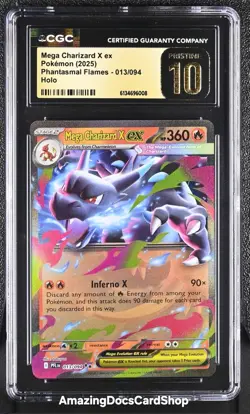 2025 Pokemon PFL Mega Charizard X ex Double Rare 013/094 CGC 10 Pristine - Image 1