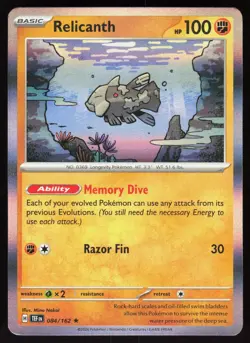 Relicanth 084/162 Rare Temporal Forces Pokemon Holo Near Mint - Image 1