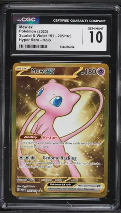 CGC 10 ENGLISH Mew ex 205/165 Hyper Rare Holo 151 Pokemon Card - Image 1