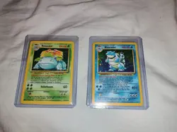 Pokemon TCG Venusaur & Blastoise Unlimited Base Set Holos - Heavily Played - Image 1