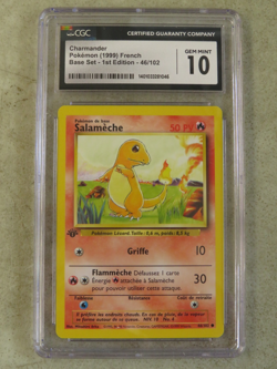 CGC 10 Charmander Pokemon 1999 French Base Set 1st Edition 46/102 Card - Image 1