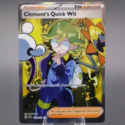Clemont's Quick Wit 229/191 Ultra Rare SV08: Surging Sparks Pokemon TCG NM - Image 1